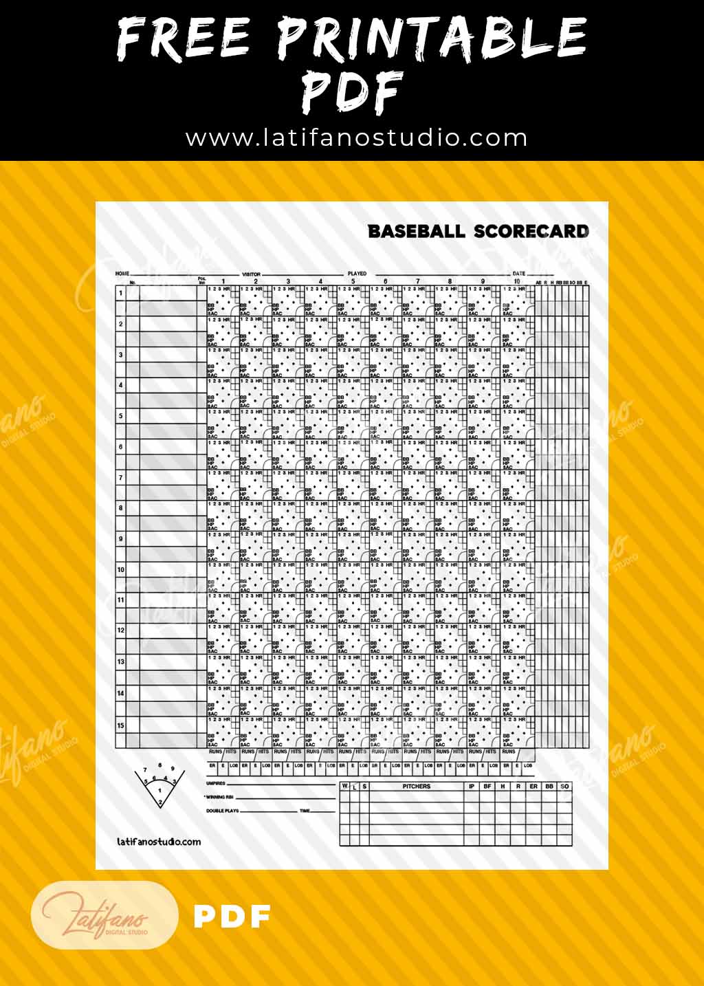 Free Printable Rawlings Baseball Scorecard - Free Printables coloring pages and cards