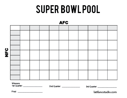 50 square grid free printable PDF - football Squares