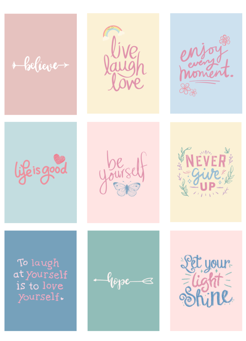 Self Love Free printable affirmation cards to print for free