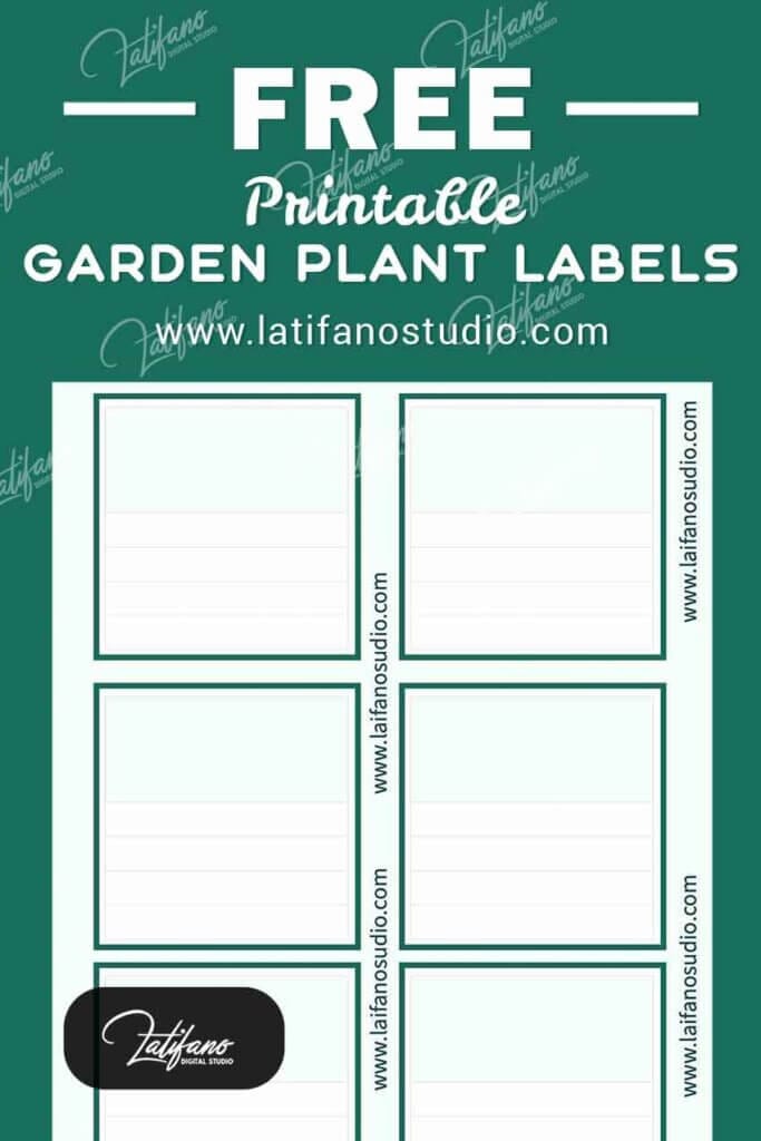 Free printable square garden plant labels template